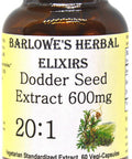 Barlowe's Herbal Elixirs Dodder Seed Extract 20:1 (Tu Si Zi) - 60 600mg VegiCaps - Stearate Free, Bottled in Glass!
