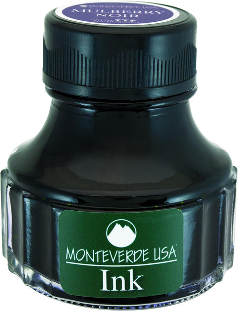 MONTEVERDE Bottle Ink, 90ml, Mulberry-Noir (G308UN) | Dark-toned Noir fountain pen ink with smooth flow, rich depth, and expressive writing character.