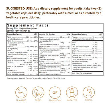Solgar Formula Vm-75 60 Vegetable Capsules - Multivitamin With Chelated Minerals - Vitamin A B6 B12 C D E - Biotin Magnesium Calcium Iron Zinc - Vegan Gluten Free Dairy Free - 60 Servings