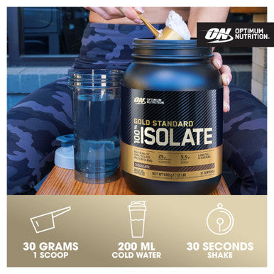 Optimum Nutrition On Gold Standard 100% Isolate Pure Whey Protein Naturally Occurring Bcaas And Glutamine Pre And Post Workout Strawberry Flavour 31 Servings 930 G