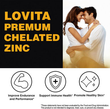 Lovita Zinc 50Mg Potent Highly-Absorbed Chelated Zinc Supplements, Picolinate & Bisglycinate Vegan, Gluten Free, Non-Gmo For Immune, Antioxidant Support & Healthy Skin 200 Capsules (Pack Of 3)