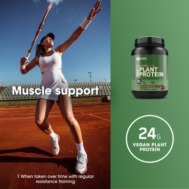 Optimum Nutrition (On) Gold Standard 100% Plant Based Protein Powder Gluten Free Vegan Protein For Muscle Support And Recovery With Amino Acids - Rich Chocolate Fudge 800 G 20 Servings