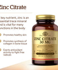 Solgar Zinc Citrate Vegetable Capsules 100 Count Non-Gmo Gluten Free And Kosher Supports Immune System Health Healthy Skin And Eyes Normal Taste And Vision