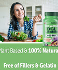 Yuve Vegan Dgl Licorice Chewable Tablets 400Mg - Support Stomach, Gut & Intestinal Relief - Natural Acid Reflux Formula - Ultra Pure Dgl Deglycyrrhizinated Licorice Root Extract Dgl Supplement - 120Ct
