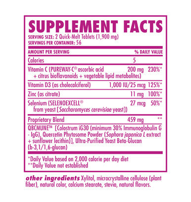 Health Direct, 7 in 1 Immune Support for Kids and Adults, Qubeco- Powerful Defense Blend of PUREWAY Vitamin C, D, Colostrum, Quercetin, Beta Glucan, Zinc, Selenium, 112 Vegetarian Tablets, Gluten Free
