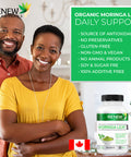 Renew Actives Organic Moringa Leaf Supplement: 800Mg Daily Serving - High Potency Moringa Capsules - Green Superfood & Antioxidant Support Against Free Radical Damage- 120 Vegan Capsules