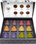 Teabloom Organic Black Forest Pyramid Tea Presentation Box 12 Assorted Black Tea Blends USDA Organic Whole-Leaf Pyramid Tea Sachets