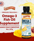 Barlean's Omega-3 Fish Oil Mango Peach Smoothie 16 oz