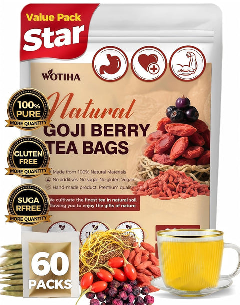 WOTIHA 50 Count Premium White Mulberry Leaf Tea Bags - 100% Natural & Pure, Improves Digestion, Supports Wellness, Slightly Sweet & Refreshing,Non-GMO Caffeine-Free, Additive-Free, Sugar-Free, Vegan