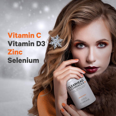 Codeage Clearhead Echinacea+ Supplement - Echinacea Schisandra Feverfew Coptis American Ginseng Astragalus Garlic Probiotics Vitamins C & D3 Zinc Selenium - Clear Head Vitamin - 90 Capsules
