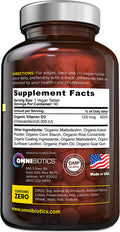 Organic Vitamin D3 5000 IU | 100% Vegan High-Potency Immune Support | Promotes Bone & Muscle Health | 90 Tablets (Unflavored)