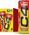 Cellucor C4 Performance Energy Drink | Strawberry Blast | Zero Sugar Carbonated Preworkout Energy | 200mg Caffeine with Beta Alanine | 16 Fl Oz (12 Pack)
