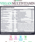 Vegan Multivitamins For Men & Women - Vitamins A , B Complex , C , D3 , Zinc , Magnesium , Spirulina , Antioxidants - Daily Multivitamin Mineral Supplement With Proprietary Fruit & Vegetable Blend