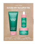 I Dew Care Skincare Set - Kitten My Balance On + Soft Silicone Face Mask Brush + Face Wash Headband - Black Cat Bundle
