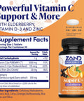 Zand Immunity Super C+ With Elderberry All Day Immune Support 1000Mg Pureway-C Vitamin C Plus Zinc & Vitamin D-3 Enhanced Absorption 60 Tablets 30 Servings