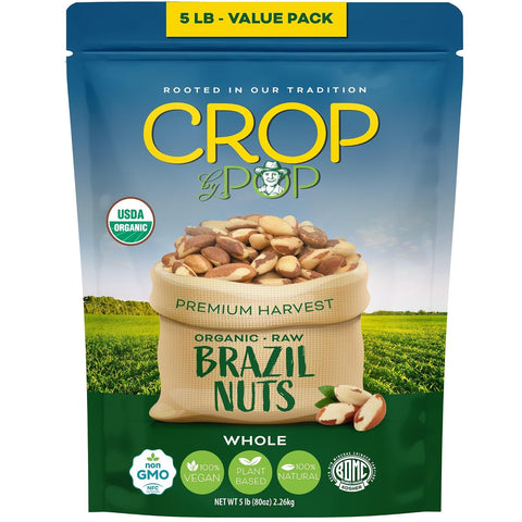 NUT CRAVINGS - Brazil Nuts Roasted & Salted - No Shell, Whole (16oz - 1 LB) Packed Fresh in Resealable Bag - Healthy Protein Food Snack, Food Assortments