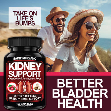 Saint Mingiano Kidney Support Cleanse Detox & Repair 120 Caps - Together With - 7 Day Cleanse Program Colon Detox