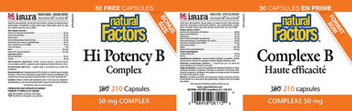 Natural Factors Vitamin B Hi Potency Complex 210 Capsules