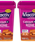 Viactiv Max Formula Calcium +Vitamin D3 Supplement for Bone Health Rich Caramel 100 Soft Chews 2 Pack
