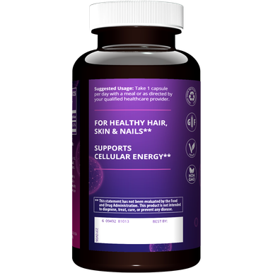 MRM Nutrition Biotin Hair Skin Nails Cellular Energy Vegan Gluten Non GMO Project Verified 60 Servings