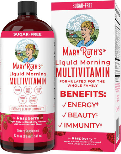 Maryruth Organics Daily Liquid Multivitamin for Women Men & Kids and Gray Guard Liposomal 2-Pack Bundle for Immune Support Metabolism Skin Health Natural Hair Color and Overall Health Vegan & Non-GMO