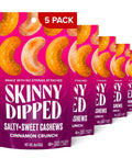 SkinnyDipped Salty + Sweet Maple Almond Crunch, Healthy Snack, Plant Protein, Gluten Free, 4 oz Resealable Bags, Pack of 5