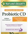 Nature's Bounty Controlled Delivery Probiotic Dietary Supplement Advanced Support For Digestive Intestinal And Immune Health 30 Caplets
