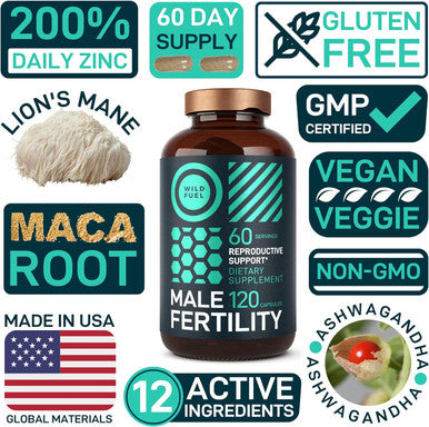 Fertility Supplements For Men Prenatal Vitamin - Maca Root, Ashwagandha, L Arginine, Zinc, Plus Naturals Conception Men Fertility Vitamins And Male Fertility Support Supplements - 120Caps For 2 Months