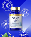 Carlyle S.O.D. Supplement Capsules | 300mg | 120 Count | Superoxide Dismutase | Non-GMO and Gluten