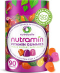Nutramin Daily Vegan Keto Multivitamin Gummies Non-Gmo Natural Vitamin C, D + Zinc For Immunity, Plant-Based, Sugar-Free, Nut-Free, Gluten-Free, Biotin, Vitamin A, B, B6, B12 & More 90 Count, 45 Days