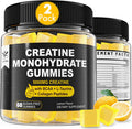 Envycure Creatine Monohydrate Gummies 5G For Men & Women 7000Mg With Bcaa Collagen Peptides L-Taurine Vitamin B12 D3 Chewables Creatine For Muscle Delicious Natural Lemon Flavor Sugar Free 2 Pack