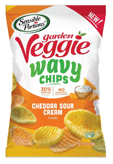 Sensible Portions Garden Veggie Wavy Chips Sea Salt Snack Size 1 Oz (Pack of 24)