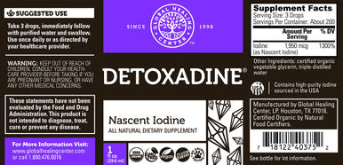 Global Healing Supercharged C60 and Detoxadine Bundle, Micro-Activated Carbon and Nascent Iodine Liquid Supplement Drops