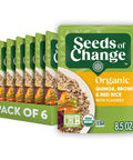 SEEDS OF CHANGE Organic Quinoa, Brown & Red Rice with Flaxseed, Microwaveable Ready to Heat, 8.5 Ounces (Pack of 6)