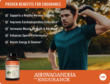 NatureWise Ashwagandha for Endurance Adaptogen Adrenal Support Supplement with KSM66 Vitamins Ginseng Green Tea Extract Packaging May Vary Light Brown 60 Count