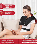 Snailax Heating Pad For Neck And Shoulders, Electric Heat Pad For Back Pain, Weighted Heated Wrap, 24V Safety Volt. Heating Pads With Massager, 2 Heat Levels & 5 Massage Modes, Gifts