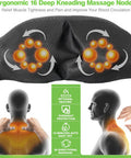 Cotsoco Cordless Shiatsu Neck And Shoulder Massager With Heat,Portable Massagers For Neck And Back,3D Deep Tissue Kneading Back Massager For Muscle Pain Relief,Perfect Gifts For Men And Woman