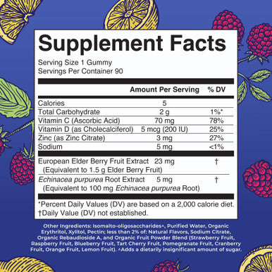 Maryruth'S Sugar Free Immunity Gummies Powerful Blend Elderberry Vitamin C & Zinc Vitamin D3 & Echinacea Immune Support Supplement Gummies For Kids & Adults Vegan Non Gmo 90Ct