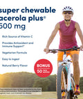 American Health Super Acerola Plus Chewable Wafers, 500 Mg, Berry, 300 Count