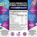 Kids Fiber Gummy Bears - 100% Plant Based Daily Prebiotic - Fiber Gummies for Kids, Supports Digestive Health & Regularity, Vegan Fiber Supplement, Gluten Free, Non-GMO, Berry Flavor - 60 Gummies