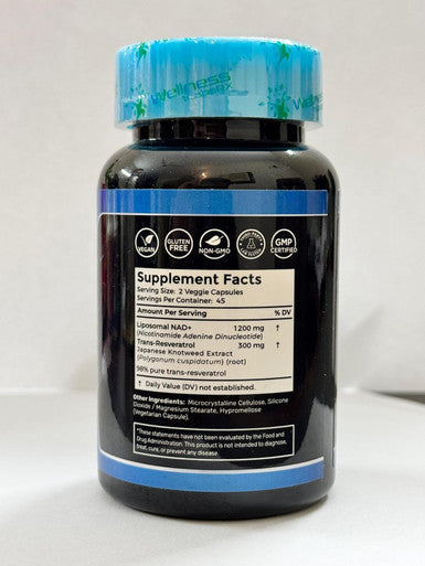 Nad Supplement 1500Mg Liposomal Nad+ Supplement With Resveratrol Nad Plus Boosting Supplement Support Cellular Health Stamina and Healthy Aging Ultra Strength Capsules Usa Made