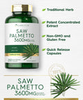 Carlyle Saw Palmetto Extract | 3600Mg | 250 Capsules | Non-Gmo And Gluten Free Formula From Saw Palmetto Berries