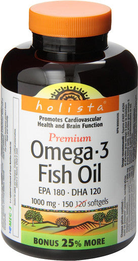 Holista Premium Omega-3 Fish Oil Softgels, 1000mg