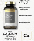 Calcium With D3 | 1200Mg | 300 Mini Softgels | Non-Gmo And Gluten Free Supplement | By Carlyle