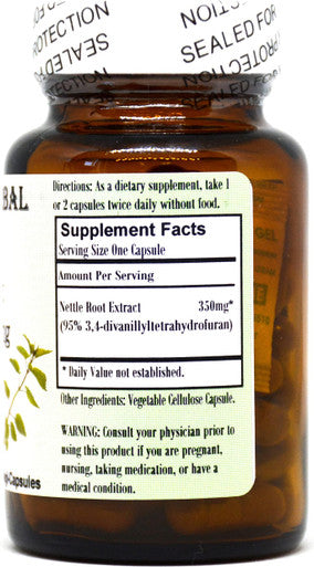 Nettle High Potency Extract - 60 350mg VegiCaps - Stearate Free, Bottled in Glass!