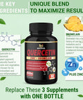 Quercetin Supplement 4660 mg Supports Cardiovascular Health Immune System and Antioxidant with Bromelain Black Pepper Extract 3 Months Supply