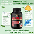 Quercetin Supplement 4660 mg Supports Cardiovascular Health Immune System and Antioxidant with Bromelain Black Pepper Extract 3 Months Supply