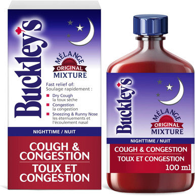 BUCKLEY'S Original 'Night Time' Cough Congestion Syrup 100 ml/3.38 oz