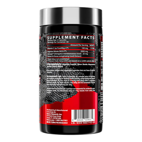 Nutrex Research Niox Extreme Pumps - 90-Count Pre-Workout Pump Supplement With Arginine Nitrate Vitamin C Astragin For Muscle Pump Vascularity Endurance No3-T