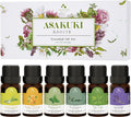 Asakuki Essential Oils Set, Starter Kit Essential Oils For Diffusers For Home Top6 Aromatherapy Oils Set 6 * 10Ml, Includes Lavender, Eucalyptus, Lemongrass, Tea Tree, Sweet Orange, Peppermint